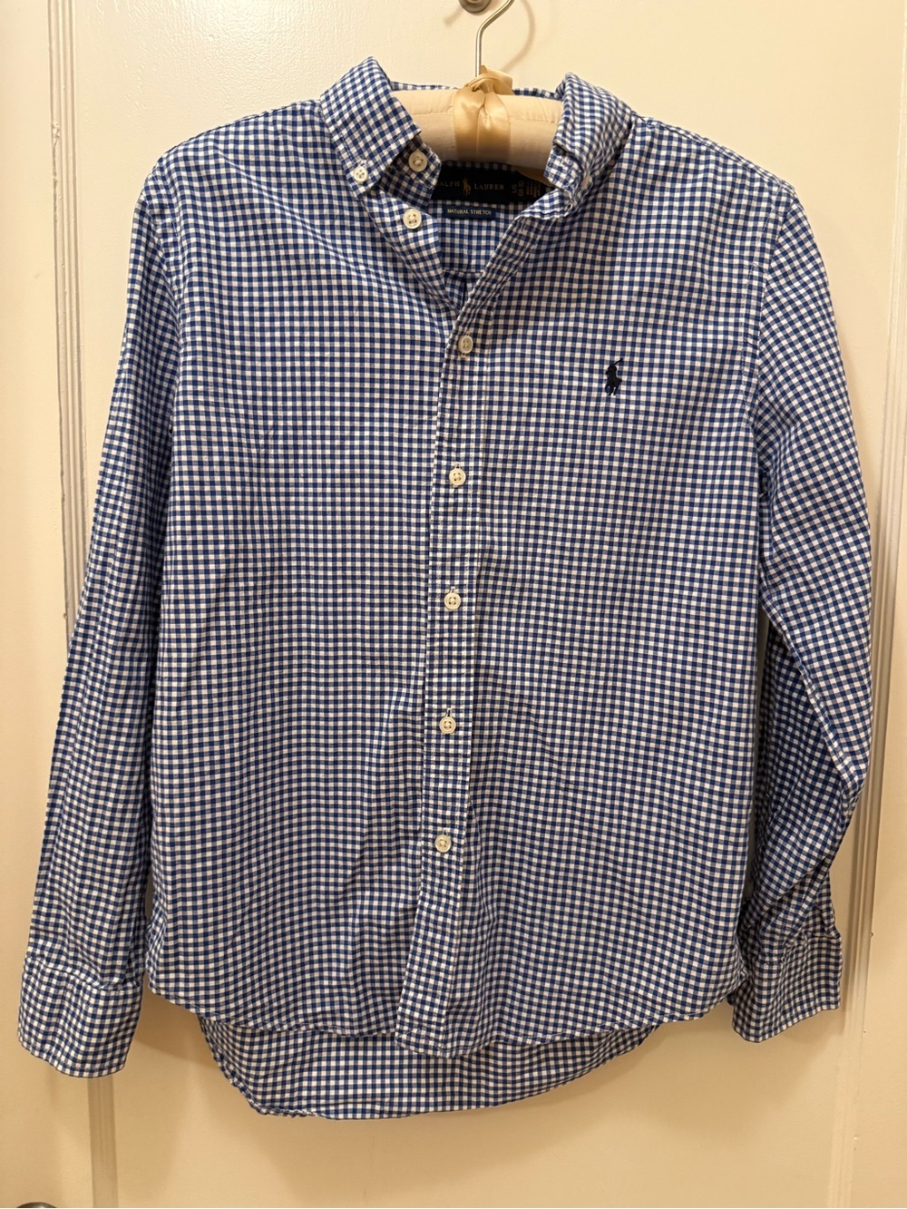 Ralph Lauren Polo Navy and White check Button-Down Shirt